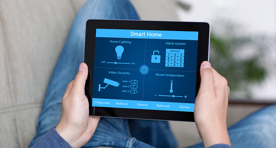 The ability to access and control security components from a mobile device is one of the top smart home trends in St. Louis. Close-up of smart home security app.